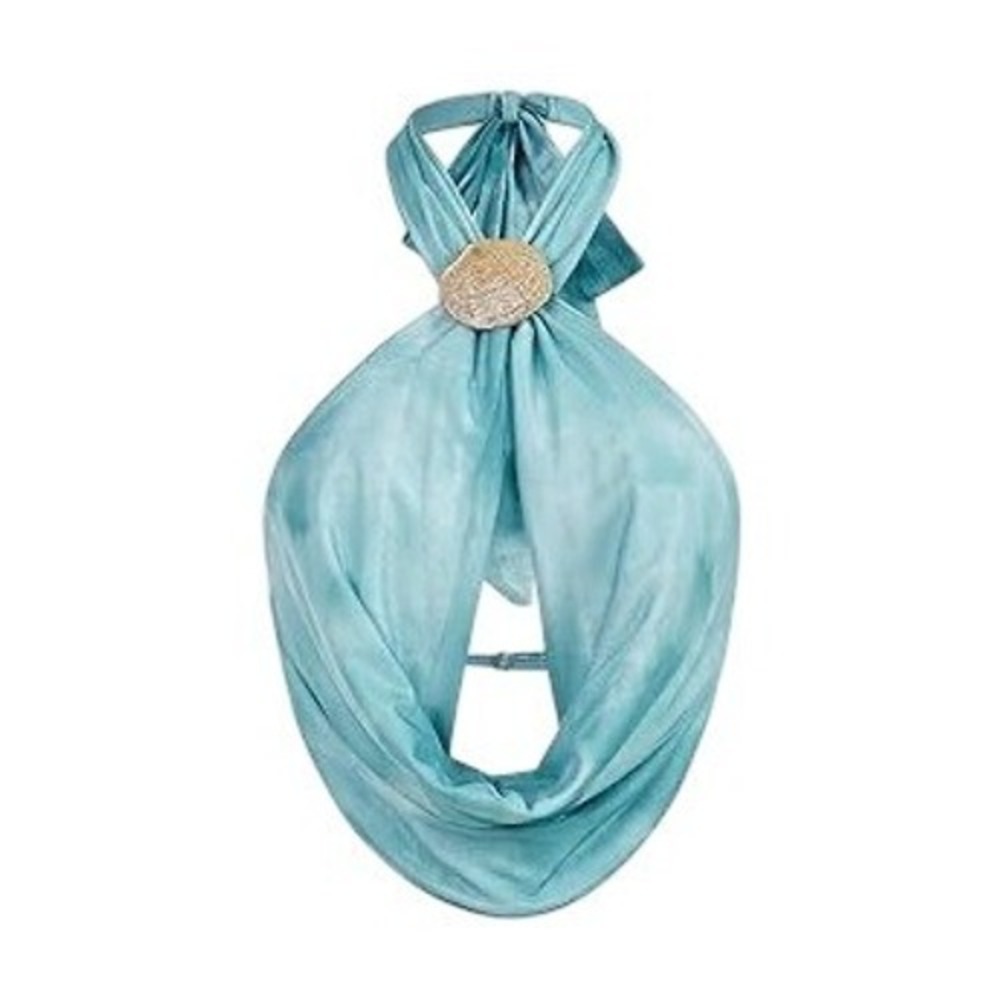 SHEIN Halter Top Women Blue Excellent Seashell Mesh Tie Dye Cowl Neck SIZE XS